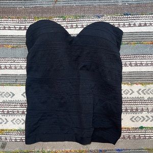 Vintage Black strapless top with built in bra